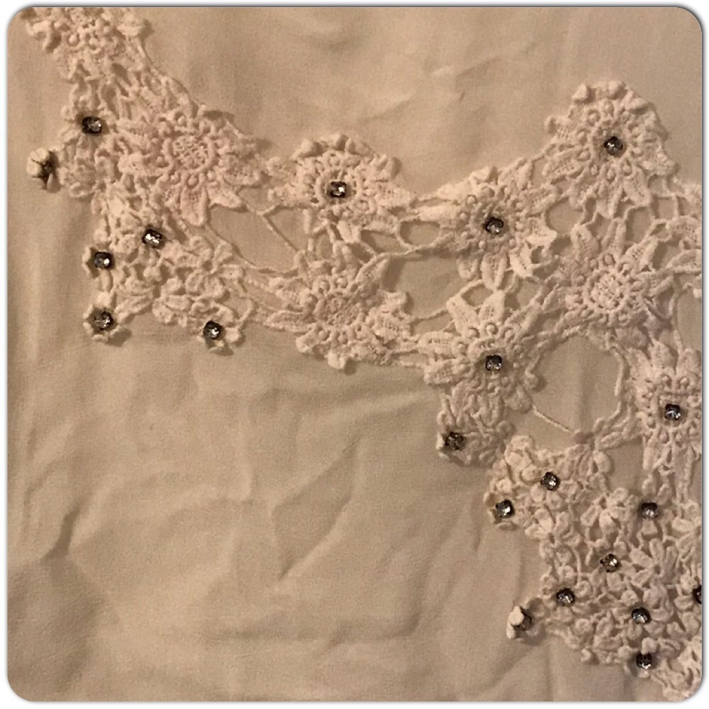 Sheer Forever 21 Top with Floral Appliqués - Picture 5 of 6